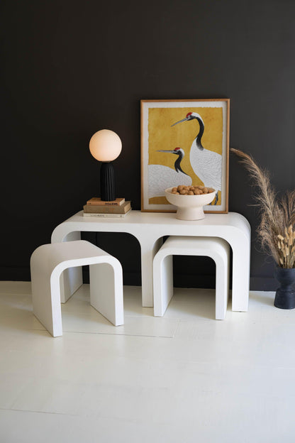 NESTED | White Wooden Coffee Table - DWELL by CM