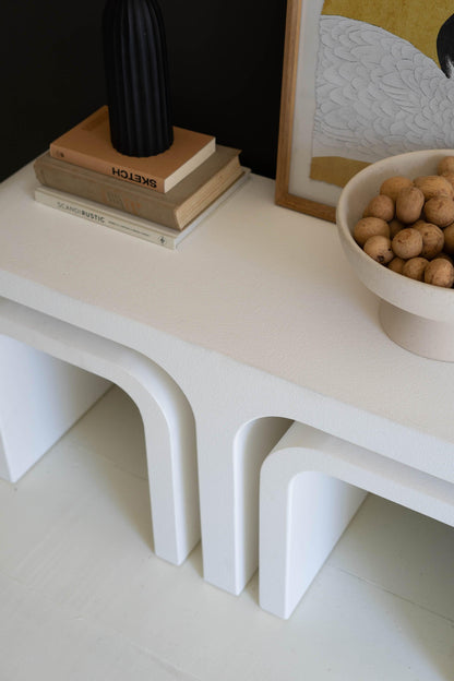 NESTED | White Wooden Coffee Table - DWELL by CM
