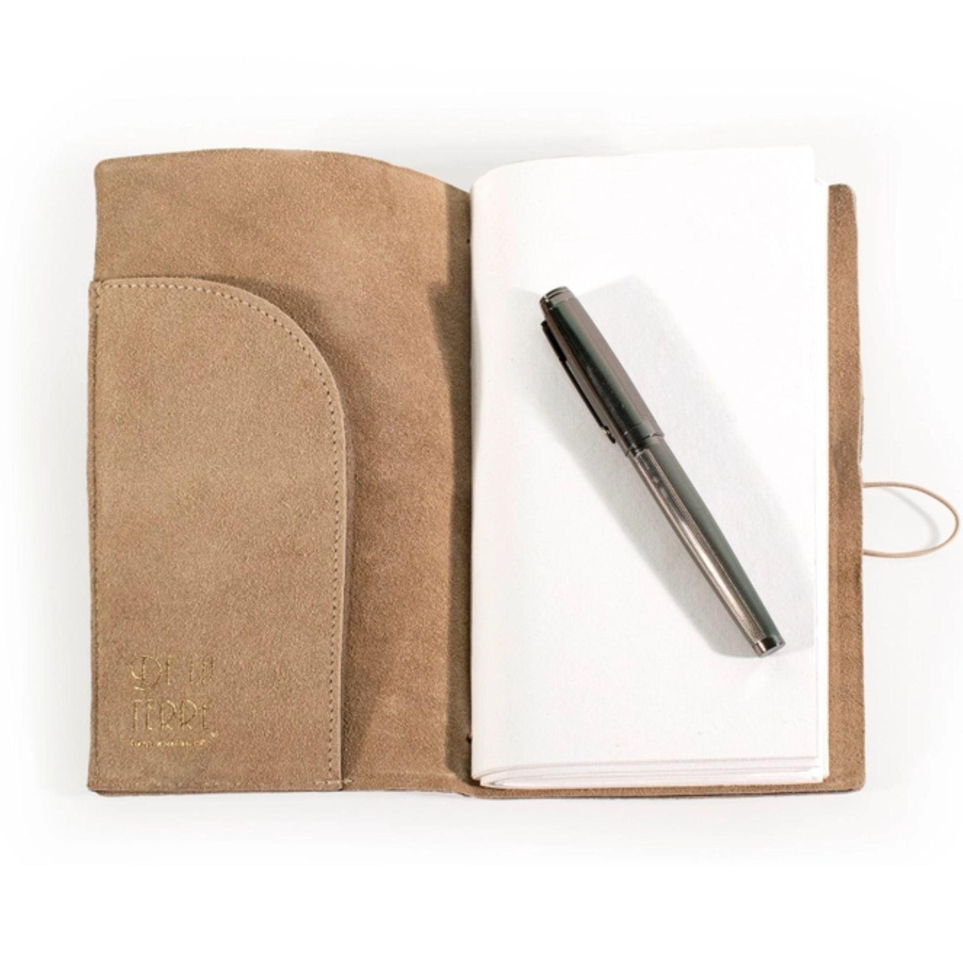 Suede Leather Bound Journal - Small / taupe - Notebooks &