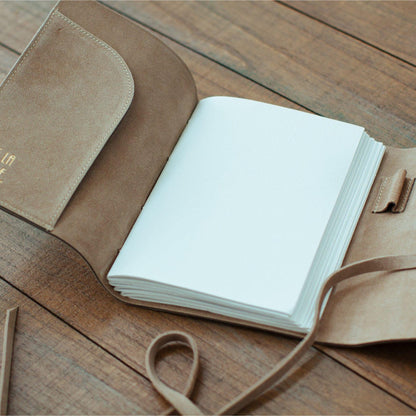 Suede Leather Bound Journal - Large / taupe - Notebooks &